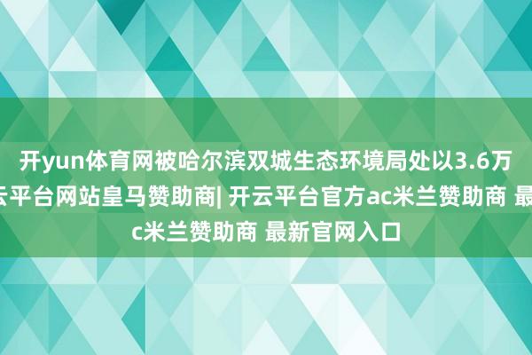 开yun体育网被哈尔滨双城生态环境局处以3.6万元罚金-开云平台网站皇马赞助商| 开云平台官方ac米兰赞助商 最新官网入口