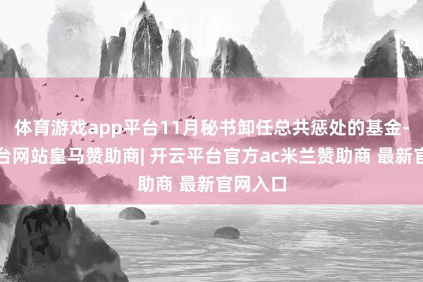 体育游戏app平台11月秘书卸任总共惩处的基金-开云平台网站皇马赞助商| 开云平台官方ac米兰赞助商 最新官网入口