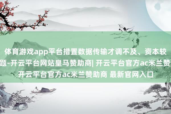 体育游戏app平台措置数据传输才调不及、资本较高、难以互联等问题-开云平台网站皇马赞助商| 开云平台官方ac米兰赞助商 最新官网入口